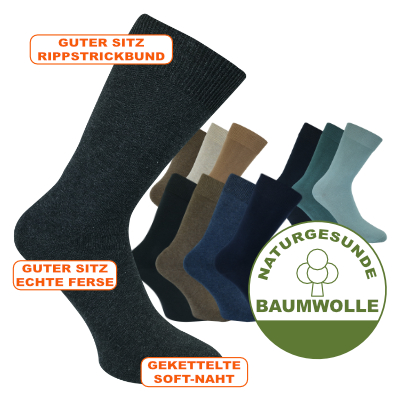 CA-SOFT Socken ohne Gummi-Druck dunkel braun melange camano auf Rechnung  kaufen bei