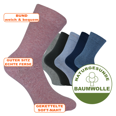 Kurzsocken Quarter Baumwolle Socken CA-Soft von Camano navy-mix auf  Rechnung kaufen bei